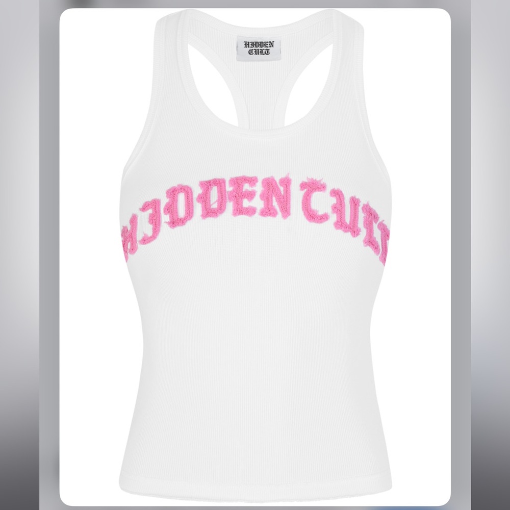 EXTREMELY RARE hidden cult distressed pink tank top - Picture 6 of 6
